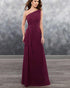 One Shoulder Burgundy Chiffon Bridesmaid Dresses Long Sexy Party Gowns Split Side